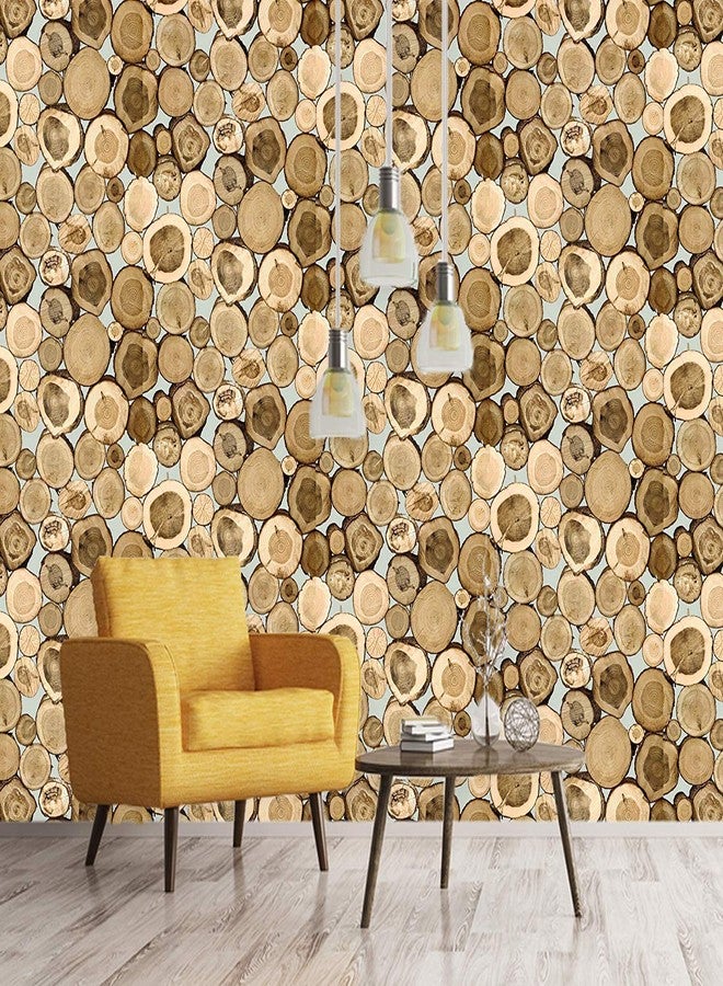 Eurotex Wood Design Wallpaper for Covering Living Room, Bedroom Walls (PVC, Size 21" inch X 33ft, Roll- 57sqft, Color Wooden Blocks) - Image 2